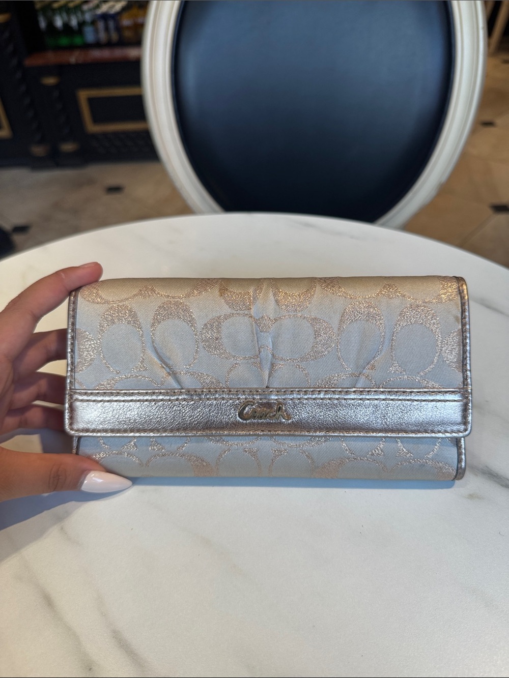 Coach Ashley Signature C trifold Wallet